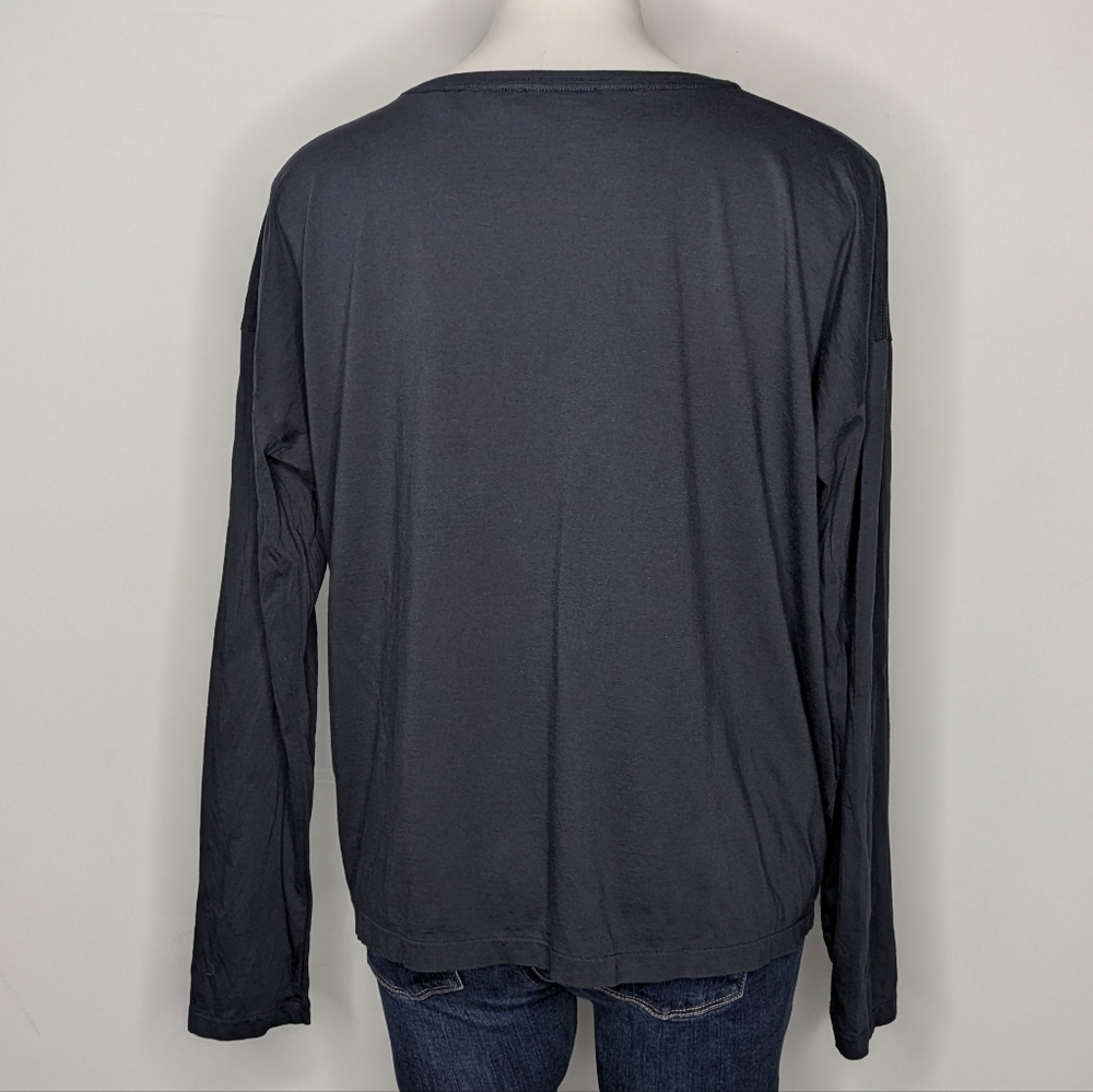 Vince Blue Pima Cotton Long Sleeve Lightweight T-shirt L - Picture 5 of 8